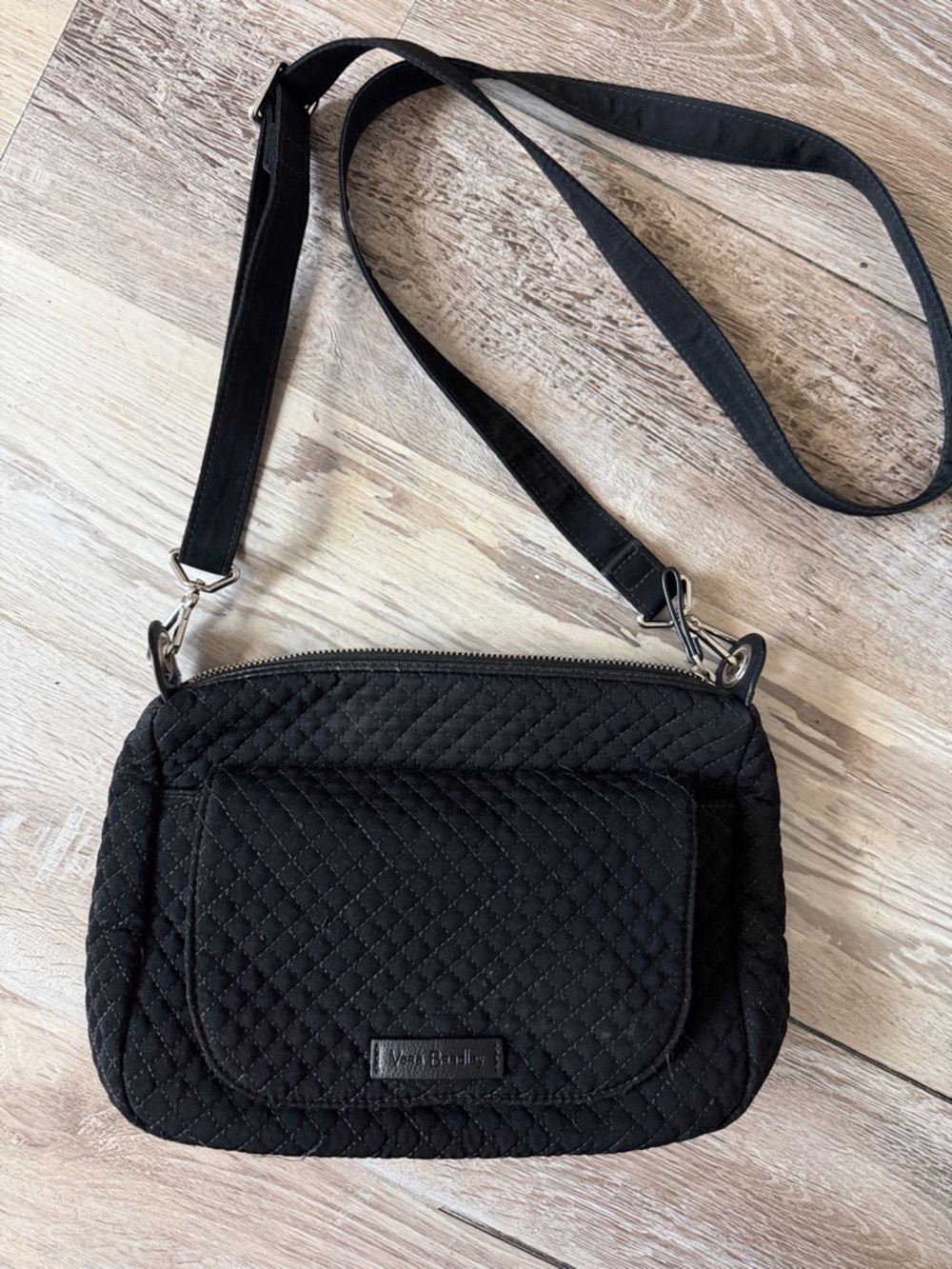 Vera Bradley Black Quilted Crossbody Shoulder Bag